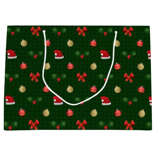 ギンガムナビダッドオーナメント ラージペーパーバッグ (正面)