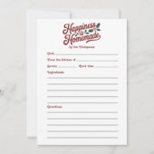 ギンガムハピネスは自家製ホリデーレシピカード (正面)