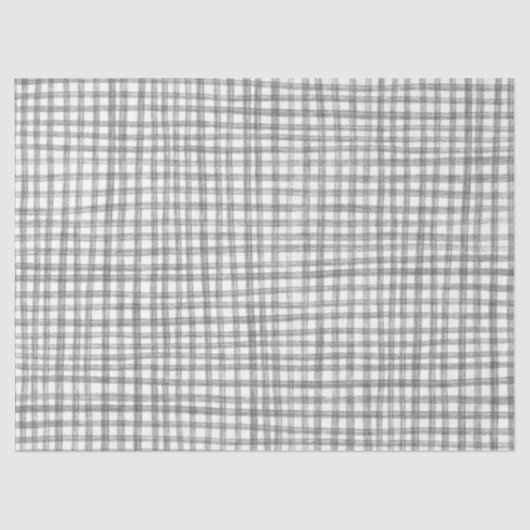 ギンガムハンドモダンドロー可愛い灰色名門私立校風の白 薄葉紙 (正面)