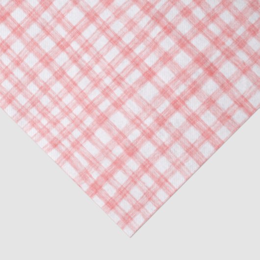 ギンガムハンドモダンドロー可愛い赤名門私立校風の白 薄葉紙 (詳細)