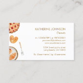 ギンガムパターンウォーターカラーパティシシェフベーカリー 名刺 (裏面)