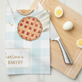 ギンガムパターンウォーターカラーペストリーベーキングベーカリー キッチンタオル (四つ折り)