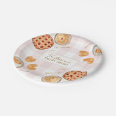 ギンガムパターンウォーターカラーペストリーベーキングベーカリー ペーパープレート (アングル)