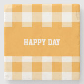 ギンガムパターンハッピーデー ストーンコースター (正面)
