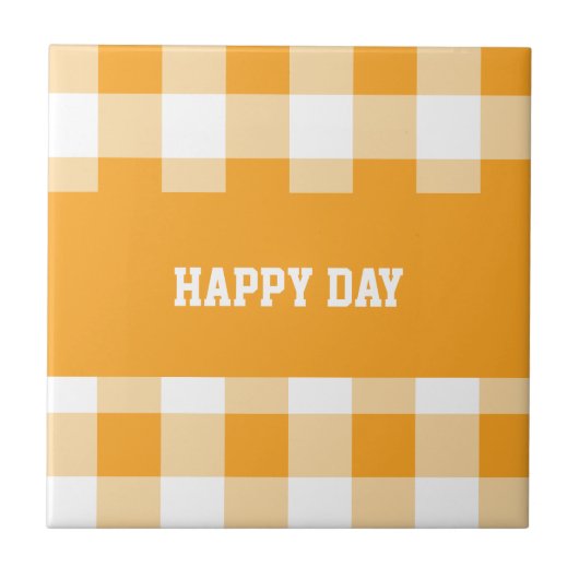 ギンガムパターンハッピーデー タイル (正面)