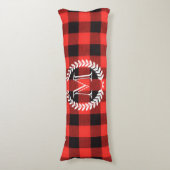 ギンガムパターンモノグラム ボディピロー (正面縦)