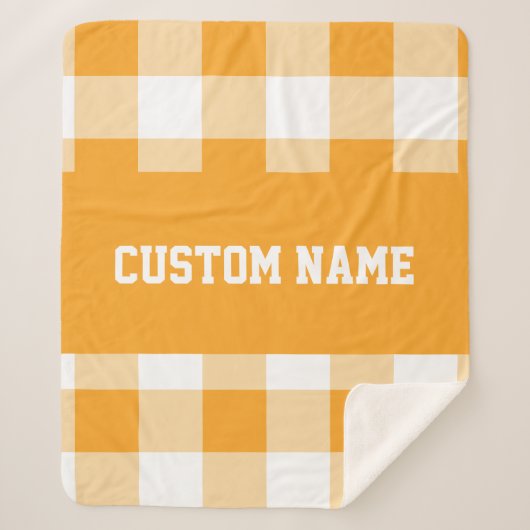 ギンガムパターン シェルパブランケット (正面)