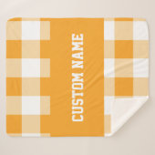 ギンガムパターン シェルパブランケット (正面(横))