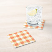 ギンガムパターン スクエアペーパーコースター (インサイチュ)