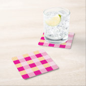 ギンガムパターン スクエアペーパーコースター (インサイチュ)