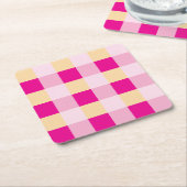 ギンガムパターン スクエアペーパーコースター (アングル)