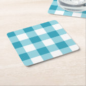 ギンガムパターン スクエアペーパーコースター (アングル)