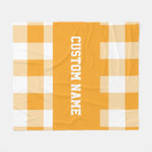 ギンガムパターン フリースブランケット (正面(横))