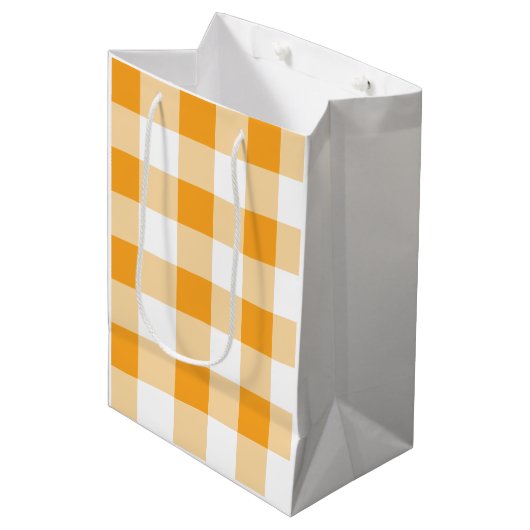 ギンガムパターン ミディアムペーパーバッグ (正面アングル)