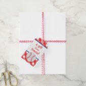 ギンガムパーソナライズされた野球ギフトラベル ギフトタグ (より糸付き)