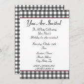 ギンガムパーティの招待状 招待状 (正面/裏面)