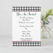 ギンガムパーティー招待状 招待状 (スタンド正面)
