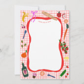 ギンガムピクニクモダンキュートカスタムブライダルシャワー サンキューカード (正面)