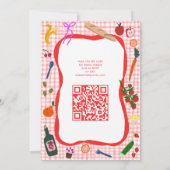 ギンガムピクニクモダンキュートカスタムブライダルシャワー 招待状 (裏面)