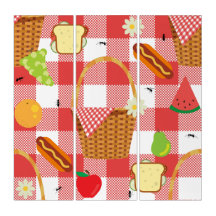 ギンガムピクニックバスケットレトロ