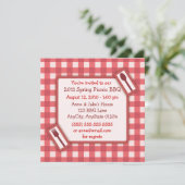 ギンガムピクニックBBQ招待状 招待状 (スタンド正面)