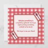 ギンガムピクニックBBQ招待状 招待状 (裏面)
