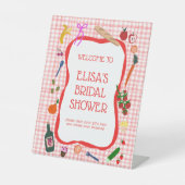 ギンガムピクニモダンクカスタムブライダルシャワーギフト 台座サイン (正面)