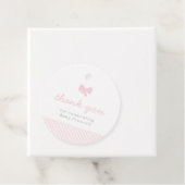 ギンガムピンクの弓ベビーシャワー フェイバータグ (インサイチュ)