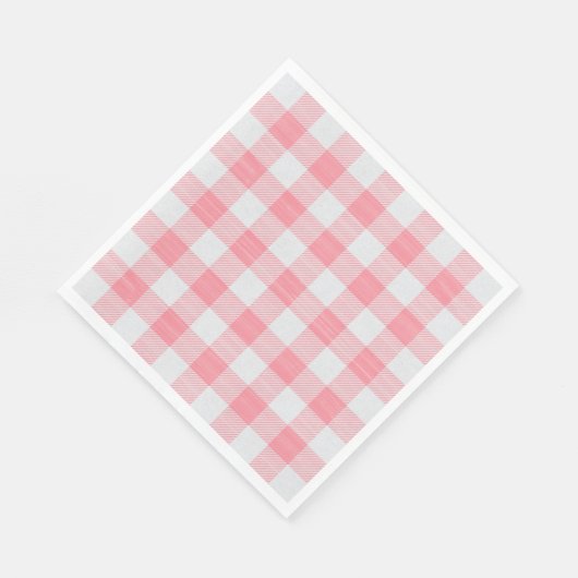 ギンガムピンクチェック かわいい プレティー ガーリー スタンダードランチョンナプキン (角)