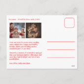 ギンガムピンクレッドクリスマスカスタムクリスマスアーチ3写真 シーズンポストカード (裏面)