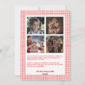 ギンガムピンクレッドクリスマスカスタムクリスマスアーチ5写真 シーズンカード (裏面)