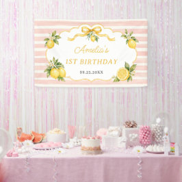 ギンガムピンクレモンの1歳の誕生日 横断幕