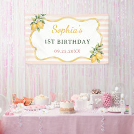 ギンガムピンクレモンの1歳の誕生日 横断幕