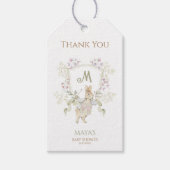 ギンガムピーターうさぎモノグラム赤ちゃんシャワー ギフトタグ (正面)