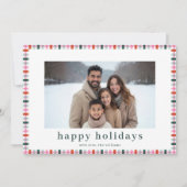 ギンガムファミリーモダンフォトハッピーホリデイズカード シーズンカード (正面)