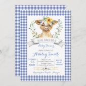 ギンガムファームの赤ちゃんシャワーの招待 招待状 (正面/裏面)