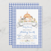 ギンガムファームの赤ちゃんシャワーの招待 招待状 (正面/裏面)