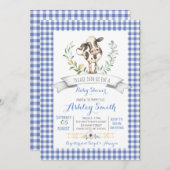 ギンガムファームの赤ちゃんシャワーの招待 招待状 (正面/裏面)