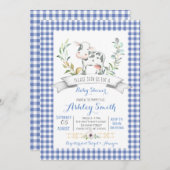 ギンガムファームベビーシャワーの招待状 招待状 (正面/裏面)