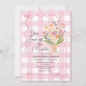 ギンガムフラワーオフザマーケットブライダルシャワー 招待状 (正面)