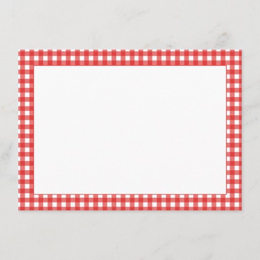 ギンガムフレッシュオフマーケットブライダルシャワーレシピカード エンクロージャーカード (裏面)