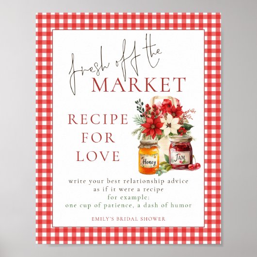 ギンガムフレッシュオフマーケットレシピラブブライダルシャワー ポスター (正面)