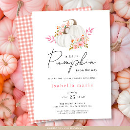 ギンガムフローラリトルカボチャ赤ちゃんシャワー 招待状