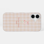ギンガムブラウンの聖書の詩のiPhone 16ケース iPhone 16ケース (裏面横)