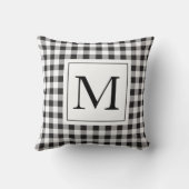 ギンガムブラックモノグラム枕 クッション (裏面)