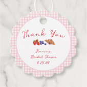 ギンガムブランチブライダルシャワーサンキューライトピンク フェイバータグ (正面)