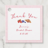 ギンガムブランチブライダルシャワーライトピンクサンキュー フェイバータグ (正面)