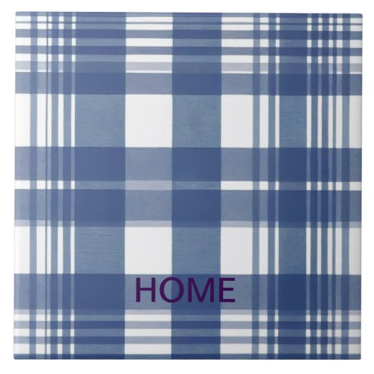 ギンガムブルーとホワイト タイル (正面)