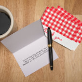 ギンガムプレイドレッド&ホワイト サンキューカード