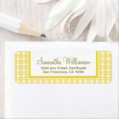 ギンガムプレイド差出人住所ラベル（黄色） ラベル (インサイチュ)